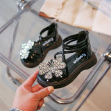 Children's Open-toe Bow Shiny Diamond Sandals