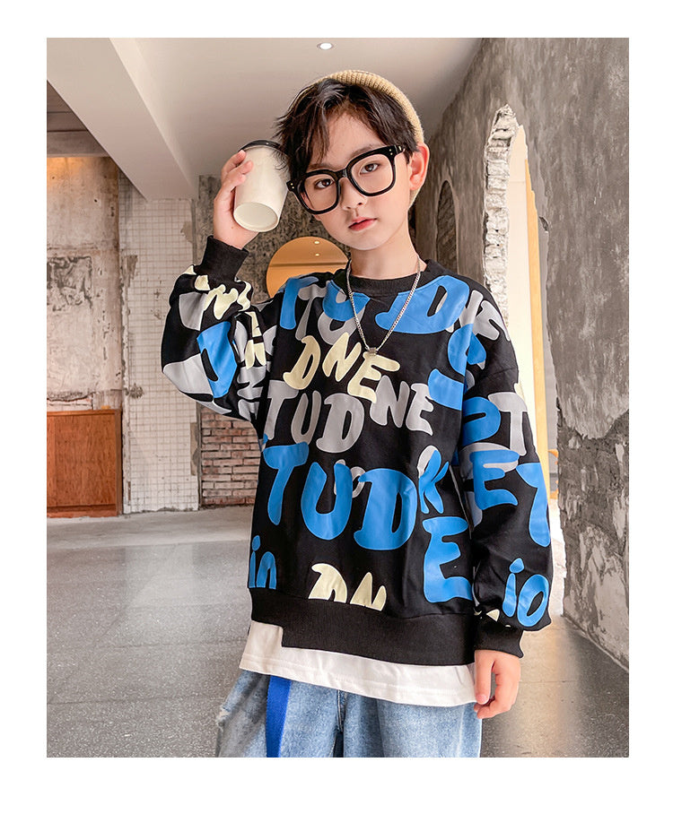 Boys Sweatshirt Autumn Tops Tide Brand