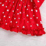 Girls Fashion Hot Red Peach Heart Dress