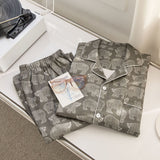 Polar Bear Printed Warm Brushed Flannel Pure Cotton Couple Home Wear Suit