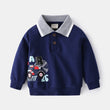 New Fashion Cute Cartoon Print Boys Lapel Sweater