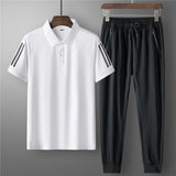 Men's Summer Seamless Ice Silk Sports Casual Suit