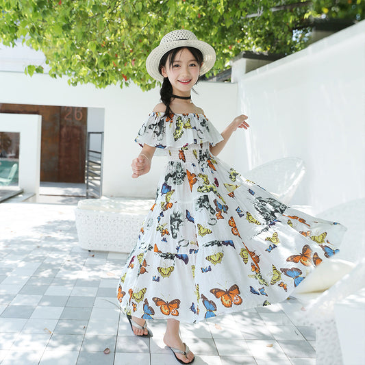 Waist Floral Floral Butterfly Dress