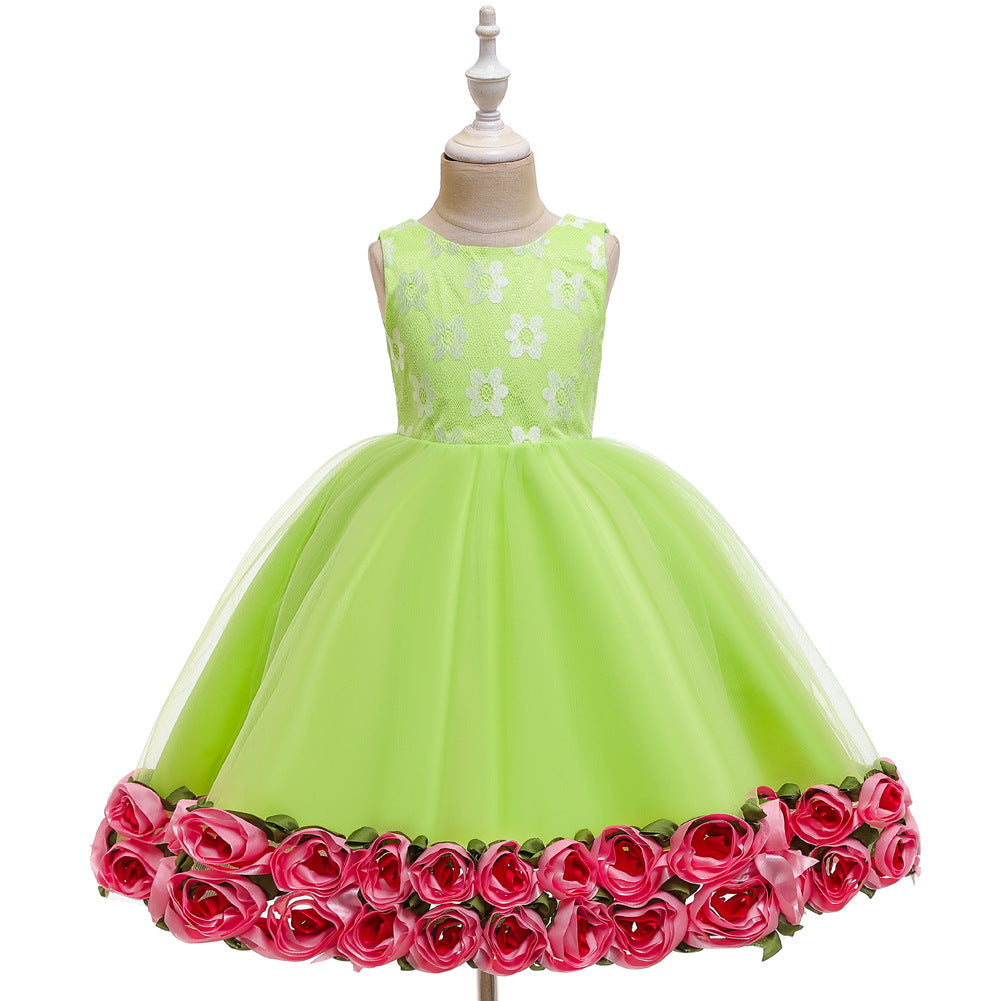 Princess dress wedding girl dress flower girl mesh dress