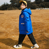 Fashion Solid Color Boys Mid-length Down Jacket