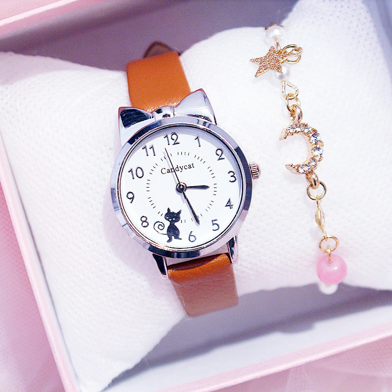 Simple girl heart Japanese watch