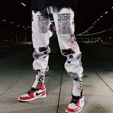 Man's Hip Hop Letter Pockets Pants Casual Trousers Sweatpants