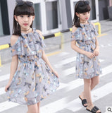 Summer girls butterfly dress skirt new fashion tide chiffon dress in the big children summer dress