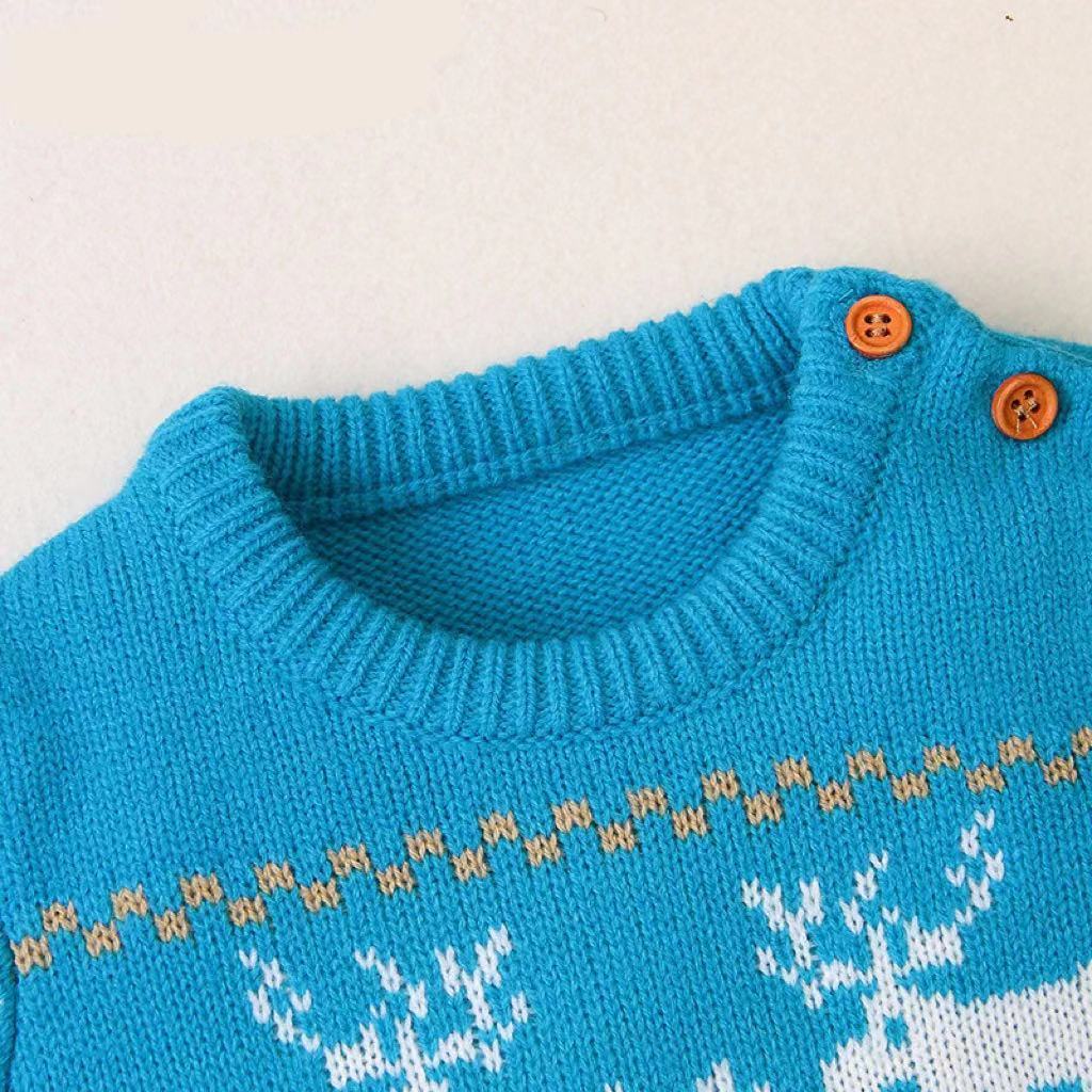 Boy's Christmas Giraffe Pullover Sweater