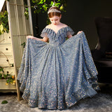 Big Children Children's Sequined Princess Dress Western Style Catwalk Costumes Winter