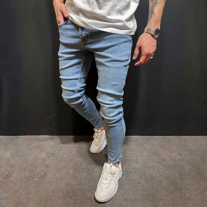 Fashion Trend Men Blue Denim Trousers