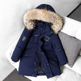 Children's Down Jacket Boys' Mid-length Thickening Plus Size Fur Collar Coat