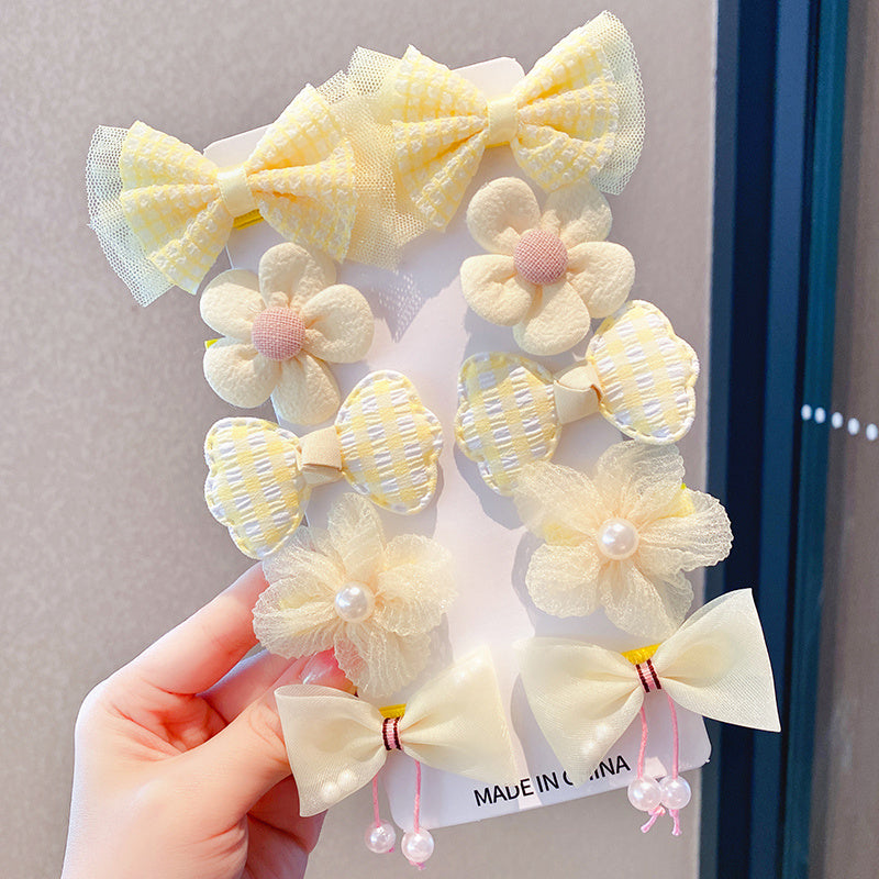 Children's Bow Hair Clip Girls Princess Super Fairy Fabric Flower Clip