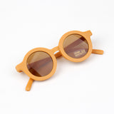 Children Round Frame Retro Mocha Glasses