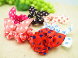 Knotted Fabric Polka Dot Bunny Ear Hair Tie