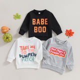 Halloween Clothing Infant and Toddler Letter Printed Long Sleeve Sweater