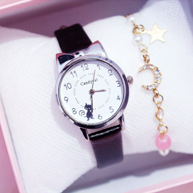 Simple girl heart Japanese watch