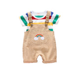 Rainbow Bib Pants Girls Baby Kids