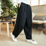 Chinese style large fat wide leg pants