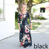 Amazon children's dresses Europe and the United States round neck print girls long skirt eBay AliExpress girls explosion models