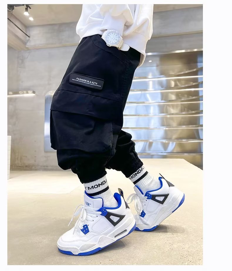 Boys Cargo Pants Spring And Autumn New Multi-pocket Trousers