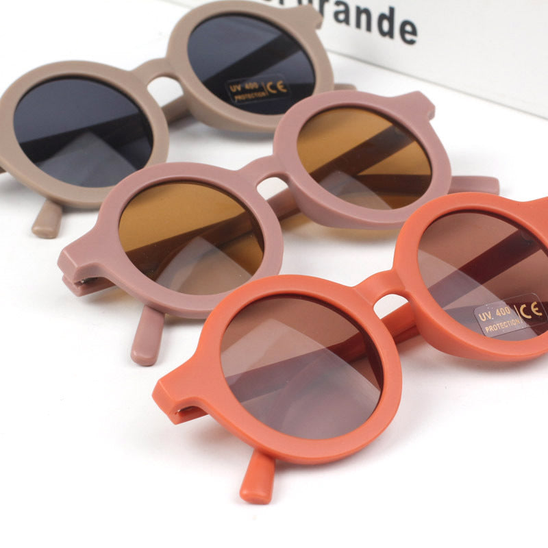 Children Round Frame Retro Mocha Glasses