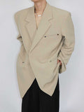 Padded Shoulder Suit Jacket Metal Decoration Jacket