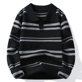 Men's Striped Lapel Warm Cold-resistant Student Wear Comfortable Sweater