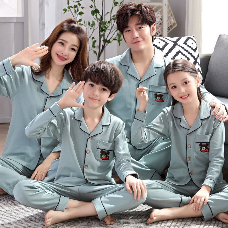 Cotton Parent-child Pajamas Spring And Autumn Long Sleeve Thin Style