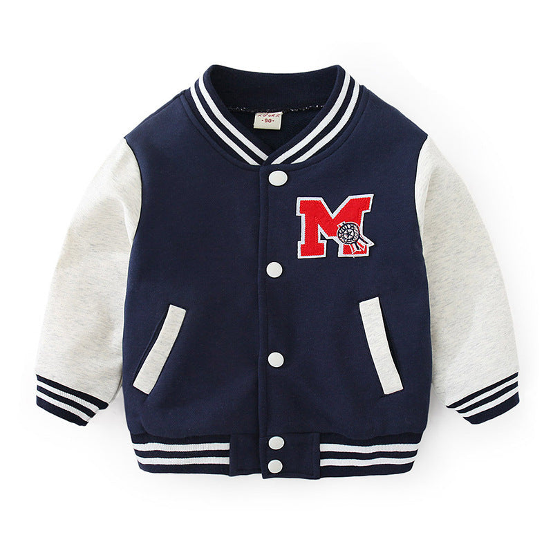 Children's Cardigan Jacket Baseball Sweater Set