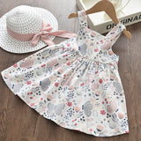 Girl's Printed Cotton Dress With Butterflies