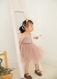 Girls' suspender mesh dress