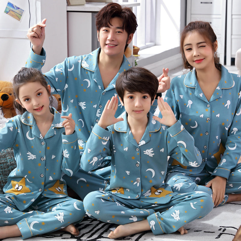 Cotton Parent-child Pajamas Spring And Autumn Long Sleeve Thin Style