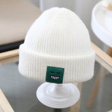 South Korea With The Same Paragraph Candy Color Expression Cloth Label Children's Knitted Hats