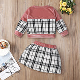 Plaid Print Baby Girl Suit Skirt