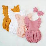 Ruffled short-sleeved girl romper wrinkle bag fart clothing