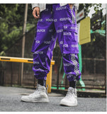 Letter print men's growth pants