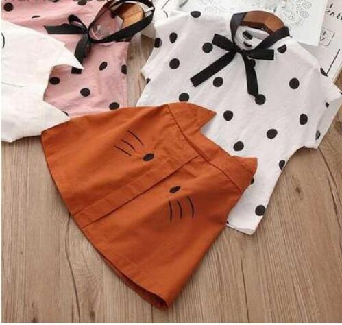 Summer Children Clothes Big Bow T-Shirt Shorts Clothing Set