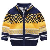 Korean Boys Plus Fleece Long Sleeve Sweater Jacket