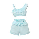 Infant Children's Solid Color Sling Girl Baby Suit