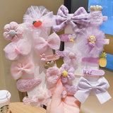 Children's Bow Hair Clip Girls Princess Super Fairy Fabric Flower Clip