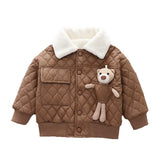 Boys' Thick Leather Coat Lapel Long-sleeved Jacket