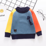 Children plus velvet round neck sweater