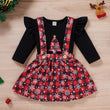 Baby Girls Christmas Clothing Print Tshirt Plaid Skirts