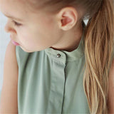 Fashion Simple Solid Color Sleeveless Small And Medium Girl Dress