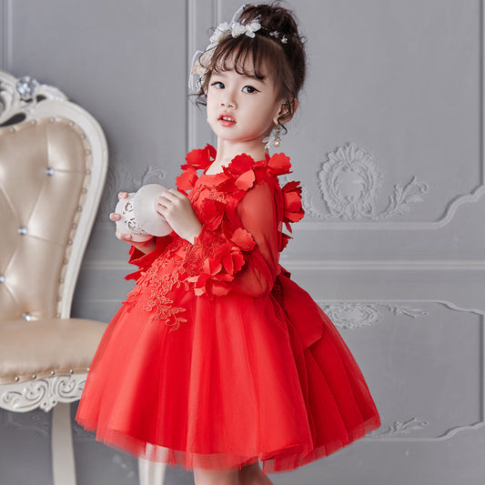 Girls' dresses long-sleeved princess dress