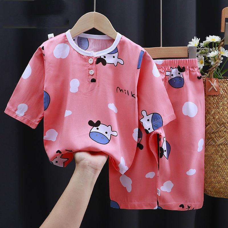 Summer Clothes Cotton Silk Air-conditioning Clothes Baby Clothes - Almoni Express