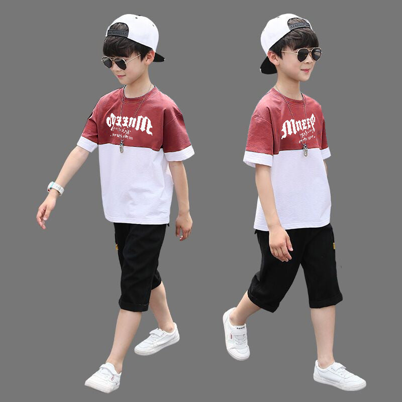 Boys' Printed Short Sleeve Shorts Set