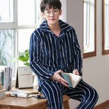 Flannel warm and thickened men's pajamas