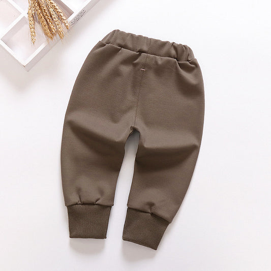 Boys' casual pants spring children's print bear trousers